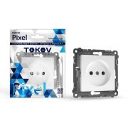 Розетка 1-м СП Pixel 16А IP20 без заземл. механизм бел. TOKOV ELECTRIC