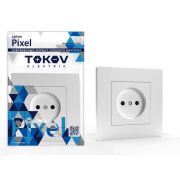 Розетка 1-м СП Pixel 16А IP20 без заземл. в сборе бел. TOKOV ELECTRIC