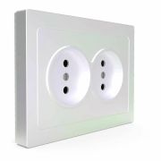 Розетка 2-м СП Pixel 16А IP20 без заземл. в сборе перламутр. TOKOV ELECTRIC