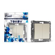 Выключатель 2-кл. СП Pixel 10А IP20 механизм беж. TOKOV ELECTRIC
