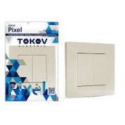 Выключатель 2-кл. СП Pixel 10А IP20 в сборе беж. TOKOV ELECTRIC