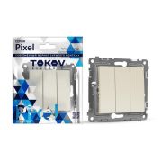 Выключатель 3-кл. СП Pixel 10А IP20 механизм беж. TOKOV ELECTRIC
