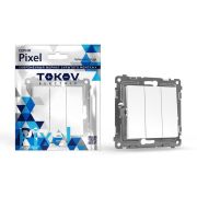 Выключатель 3-кл. СП Pixel 10А IP20 механизм бел. TOKOV ELECTRIC