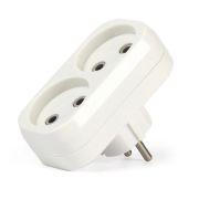 Разветвитель 2 гнезда с заземлением плоский 16А 250B SMARTBUY