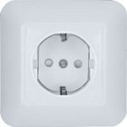 Розетка 1м СП ХИТ 16А IP20 250B с/заземл, с защ.шторками белая SE
