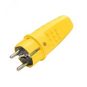 Вилка прямая однофазная каучук желтый UNIVersal
