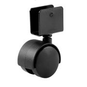 Колесная опора Д=40мм черная со скобой