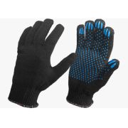 Перчатки х/б Зима двойные р.10 черные 120гр