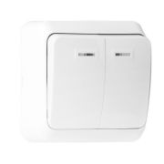 Выключатель Юпитер 2кл о/у с подсв. SMARTBUY