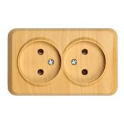 Розетка Юпитер 2-ая о/у б/з светлое дерево SMARTBUY