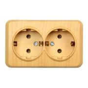 Розетка Юпитер 2-ая о/у с/з светлое дерево SMARTBUY