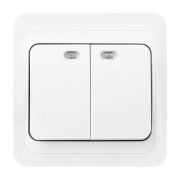 Выключатель Марс 2кл с/у с подсв. SMARTBUY