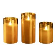 Свеча декоративная CL7-SET3-gd с пультом 3хAAA для каждой свечи (не в компл.) зол. (уп.3шт) ФАZА