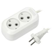 Удлинитель 2гн 5м 10А/2.2кВт б/з ПВС 2*1,0 Smartbuy