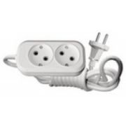 Удлинитель  2гн 2м 10А/2,2кВт б/з ПВС 2*1,0 Smartbuy