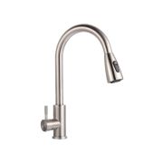 Смеситель для кухни Alfred выдвижной излив,нерж.сталь,картридж 40мм,гайка INGROSSO